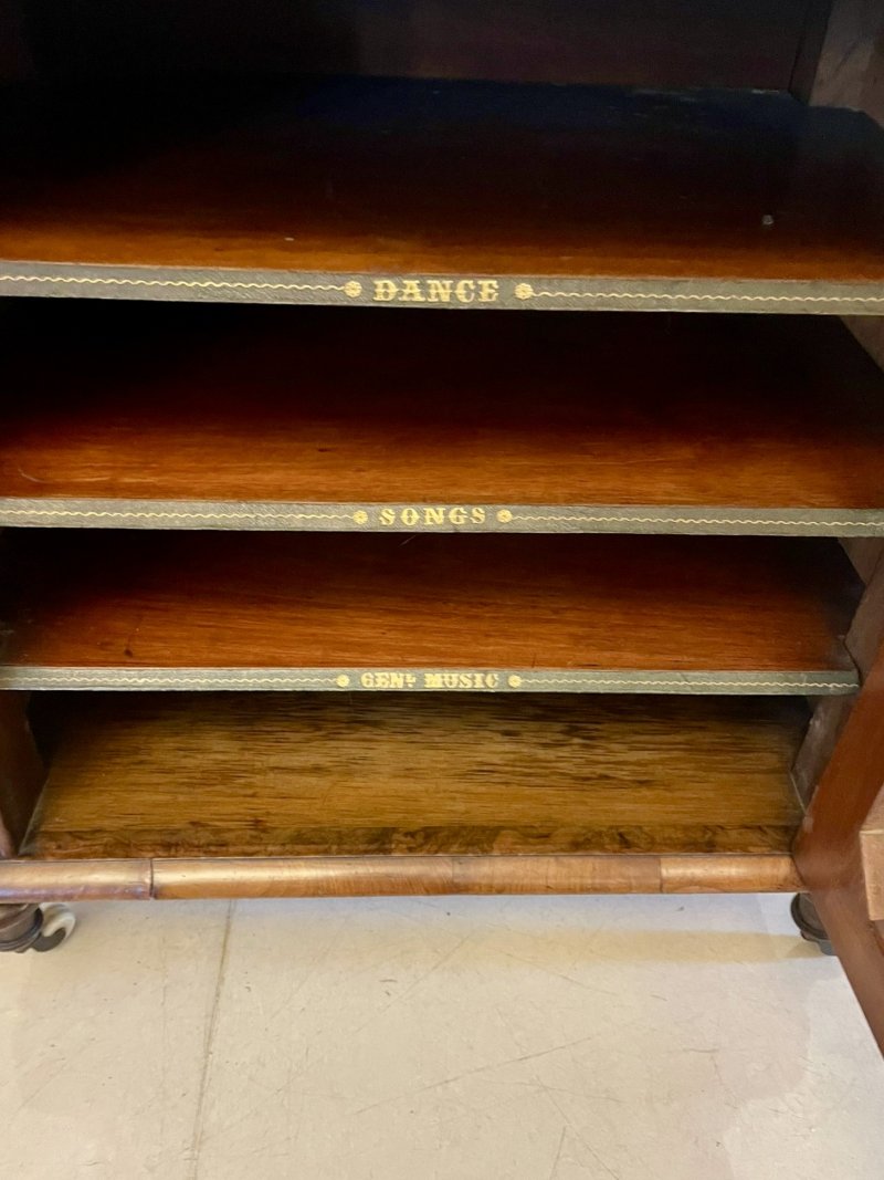 Outstanding Quality Antique Victorian Burr Walnut Canterbury Music Cabinet